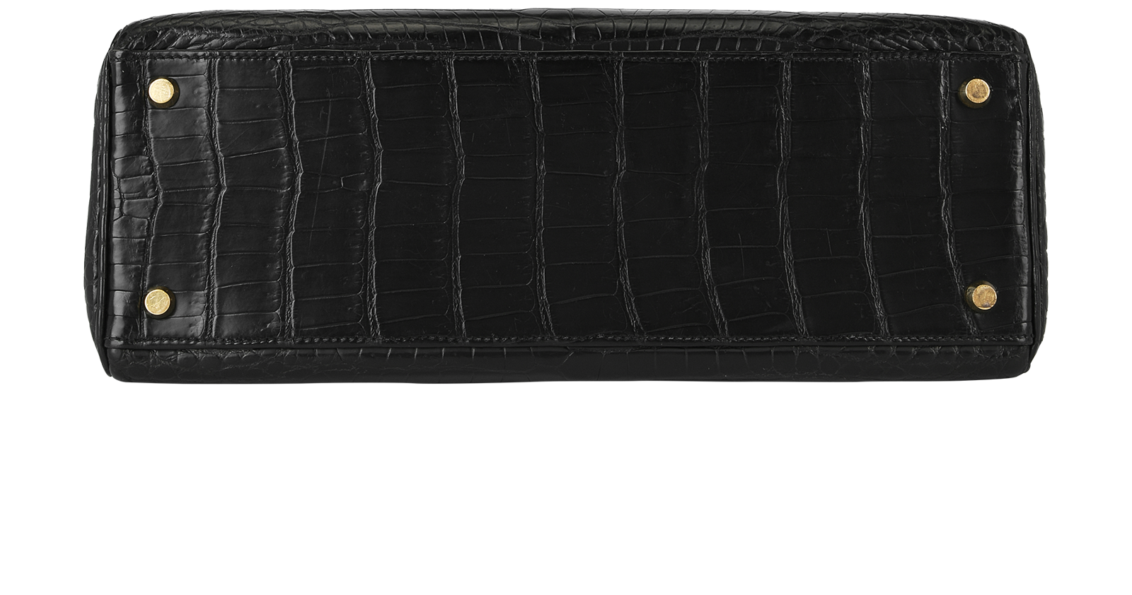 Kelly 32 In Crocodile Porosus Black, &pound;14,500, Handbags, Black, Crocodile, Top view